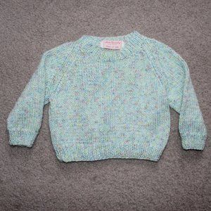Hand Made Nancy Baby Sz 6-9 Months Green Sweater